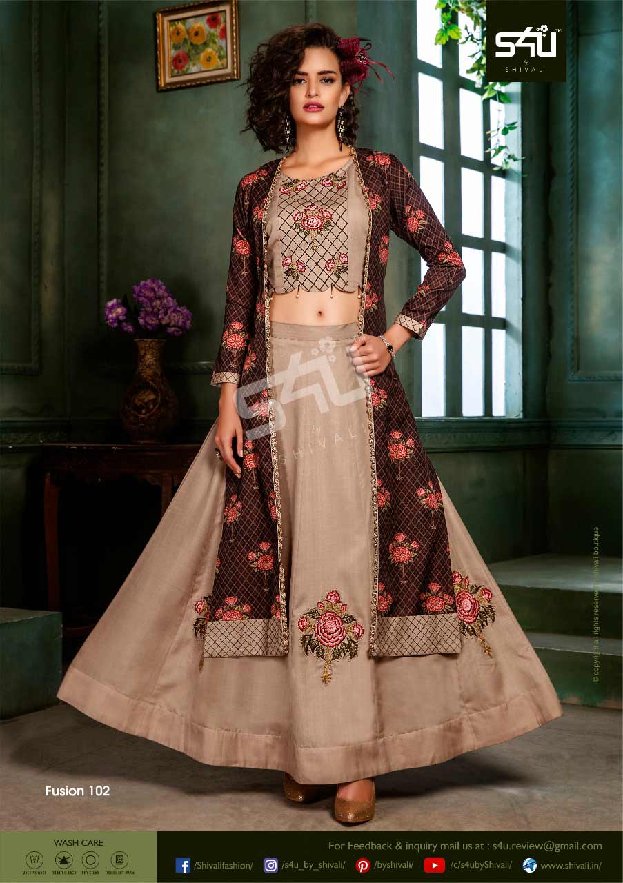 S4u By Shivali Fusion 2019 Fancy Kurti With Skirt And Plazzo S4u By Shivali Fusion 2019 Fancy Kurti With Skirt And Plazzo